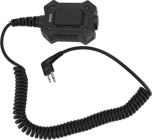 DIYelecs U94X Push-to-Talk-Adapter Spiral-Radio-Headset-Anschlusskabel in Schwarz für GP-88 GP-2000 HYT TC-500 TC-700 - Bild 1