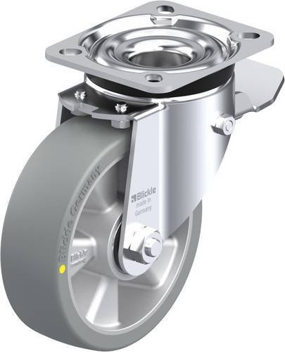 Blickle Lenkrolle mit Feststeller LK-ALTH 125K-1-ST-AS in Grau und Silber, Rad-Durchmesser: 125 mm, Tragfähigkeit: 350 kg - Bild 1