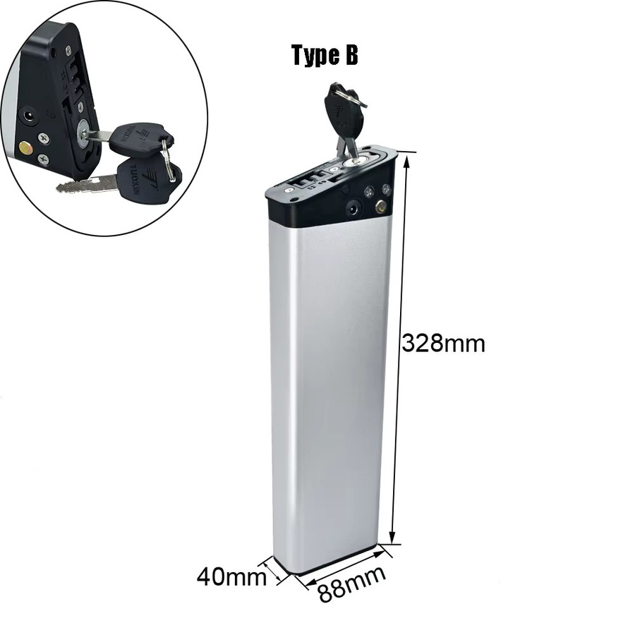 Belicore Klappbares E-Bike-Akkugehäuse ALX014-04 für 36V 48V Elektrofahrrad-Batterie in Silber - Bild 2