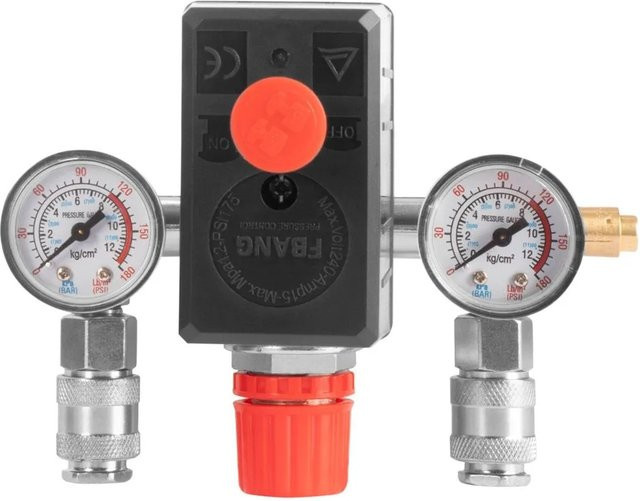 STAHLWERK Druckschalter DE-20 ST 0-8 bar mit Manometer und 2 Schnellkupplungen in Schwarz und Multicolour - Bild 1