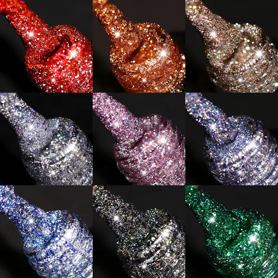 YOKEFELLOW Glitter Gel Nagellack, Braun, 10 ml - Bild 1