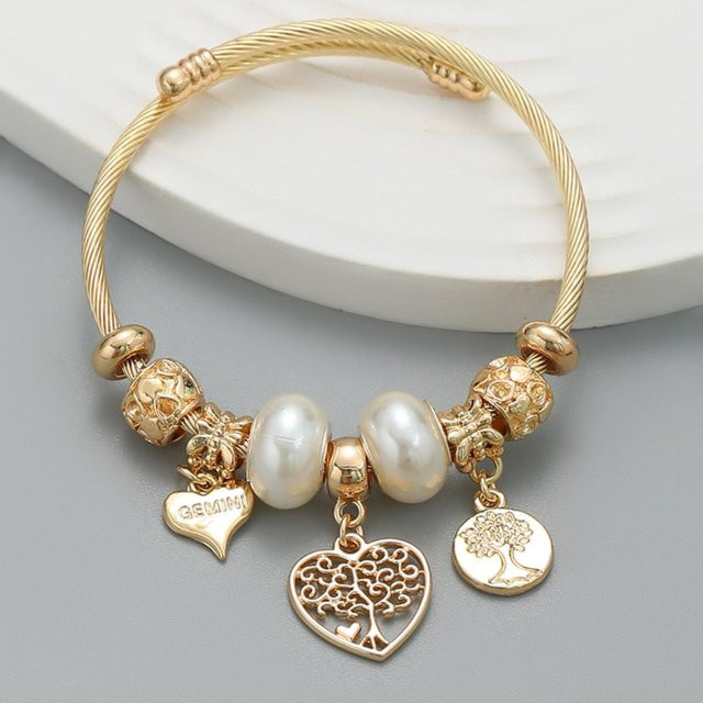 Armband, Perle, Metall, Gold, Damen - Bild 1