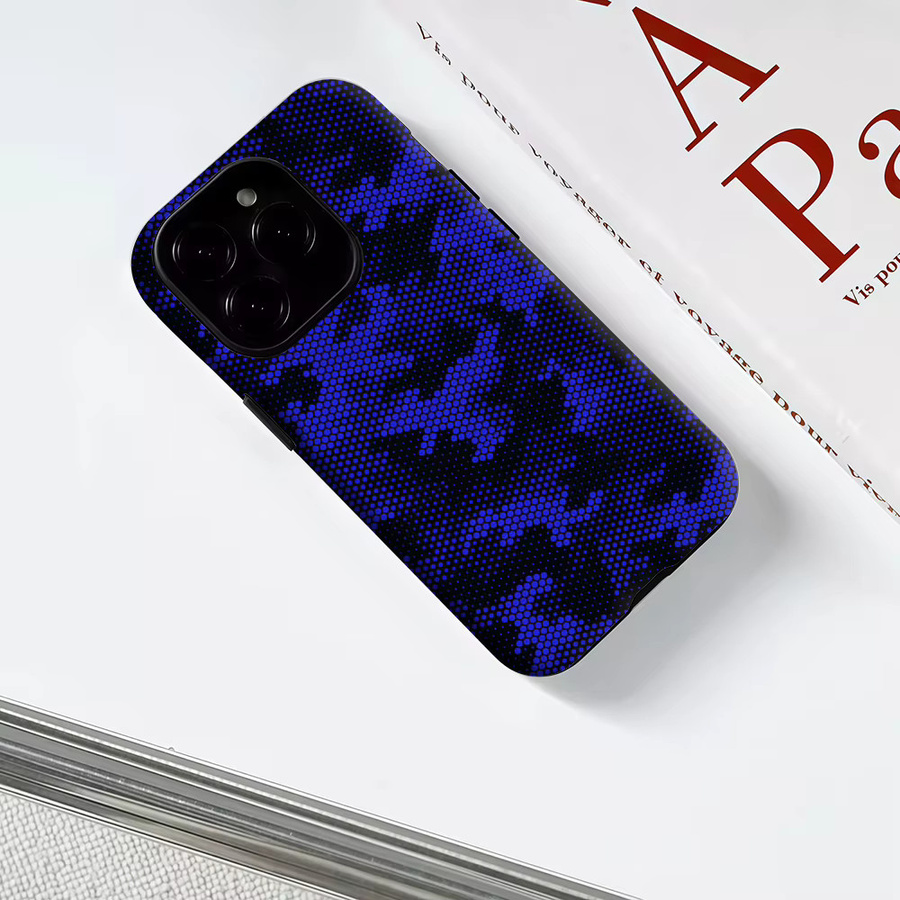 Magnetische Handyhülle mit Halbton-Blumenmuster für iPhone 17 16 15 14 13 Pro Max Plus von Potdemiel, robuste Einzel- und Doppelschicht-Schutzhülle - Bild 1