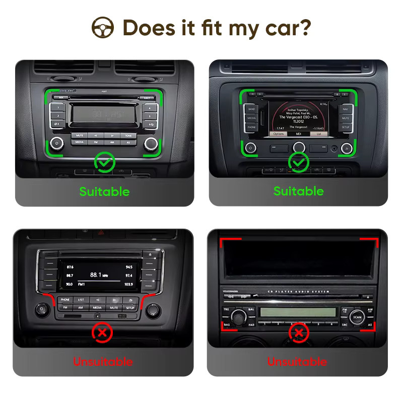 RSNAVI Android 16 2Din Autoradio mit GPS-Navigation für Volkswagen Golf 5 6 Polo Passat B6 B7 CC Skoda Jetta in Schwarz - Bild 2