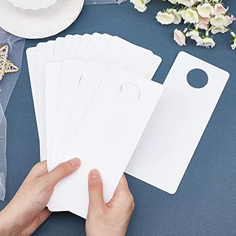30 Stück PVC-Türknauf-Aufhänger in Weiß als leere Türschilder zum Beschriften für DIY-Handwerksprojekte - Bild 2