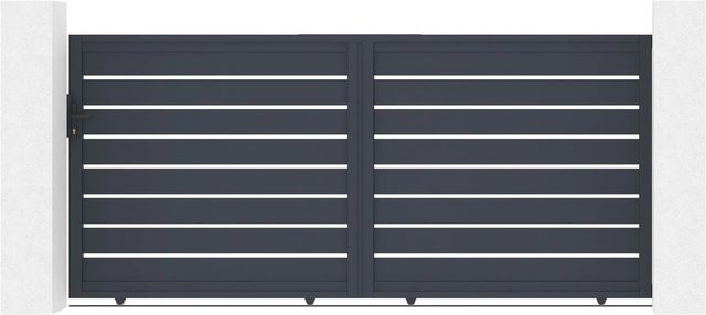 Casanoov Elektrisches Schiebetor Vogel aus Aluminium in Anthrazit mit Schiebetorantrieb Ranger C300, B: 350 cm, H: 160 cm - Bild 1