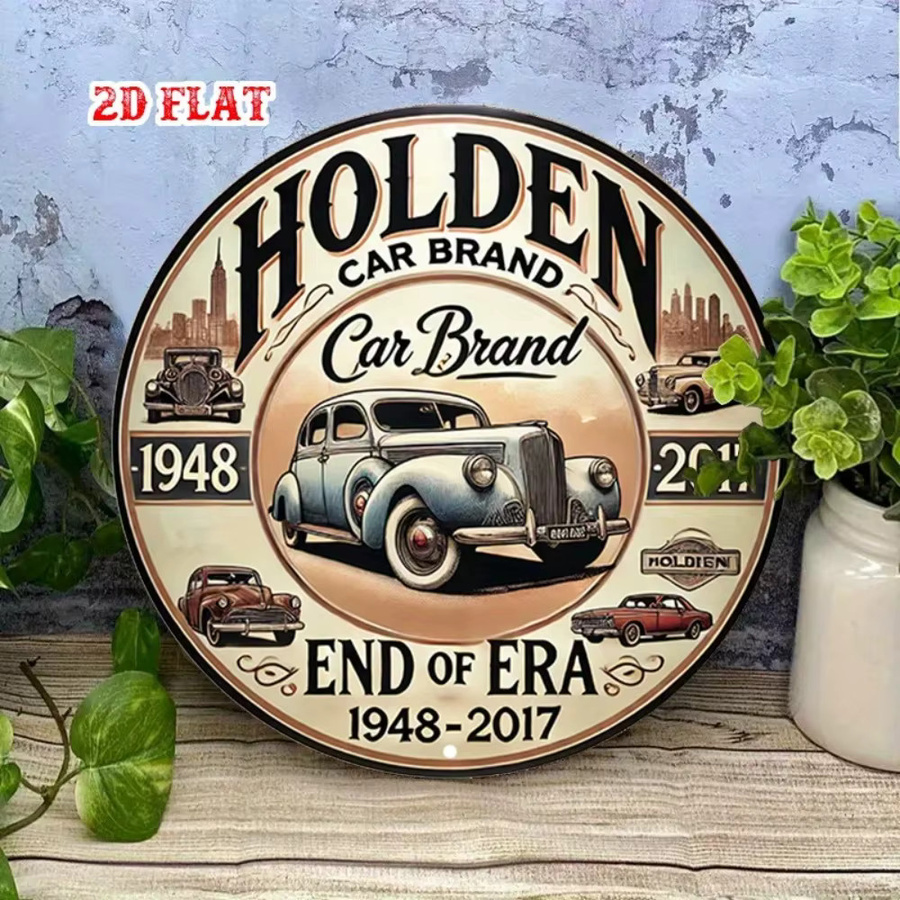 CIFBUY Halloden Heritage Vintage Auto Metallschild Rund in Multicolour zur Wanddekoration für Garage und Bar - Bild 3