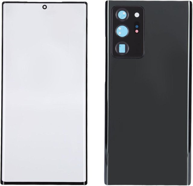 Samsung Galaxy Note 5G Ersatzset für die Rückseite mit Glasabdeckung und Linsenglas in Schwarz - Bild 1