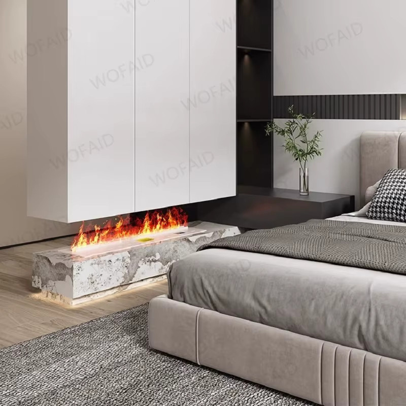 WOFAID Elektrischer Kamin mit 3D Wasserdampf und künstlicher Feuerflamme, Tischmodell, Weiß - Bild 2