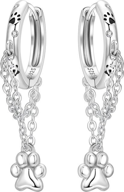Orstarry Ohrringe, 925 Silber, Haustierpfotenabdruck, Quasten, Damen - Bild 1