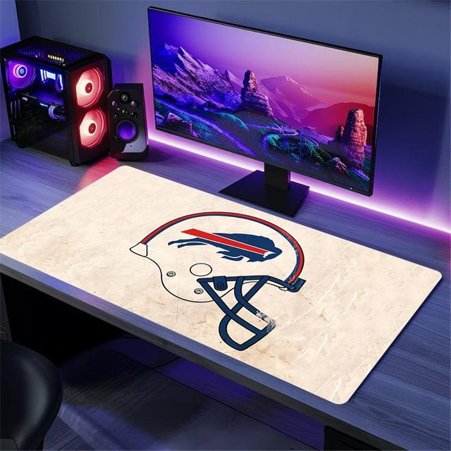 Buffalo Bills Spielmatte XXL Rutschfestes Mauspad mit Schlosskante, B/T: 90 x 40 cm, Multicolour - Bild 1