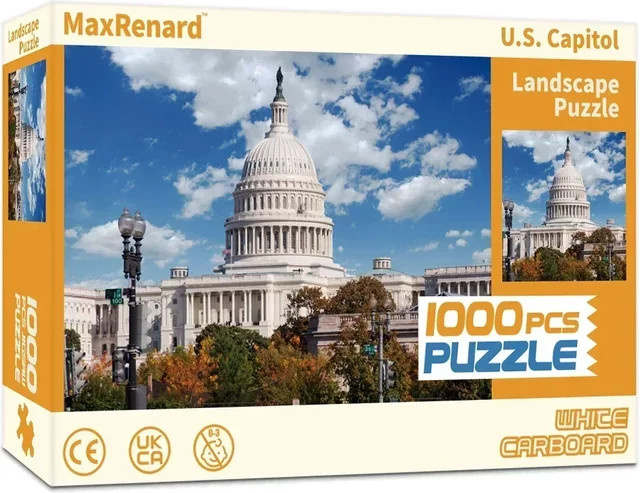 Maxrenard USA Kapitol, Konstruktion Puzzle, 1.000 Teile - Bild 1