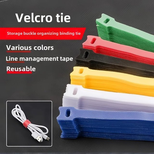 Selbstklebende Nylon-Kabelbinder in Rot für dein DIY-Kabelmanagement, verstellbare und wiederverwendbare Befestigungsdrahtschnallen aus Kunststoff - Bild 1