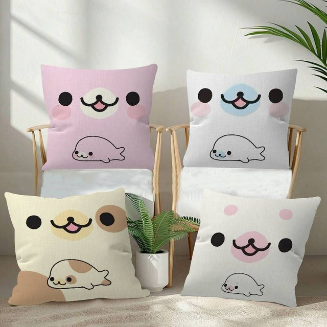 Kayou Mamegoma Anime Kissenbezug personalisiert für Kinder und Schlafzimmer, quadratisch, Breite: 30 cm, Höhe: 30 cm - Bild 1