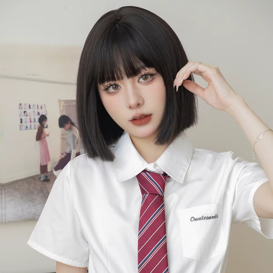 7JHH WIGS Perücke, Bob-Perücke, dunkelbraun, synthetisch, Damen - Bild 2