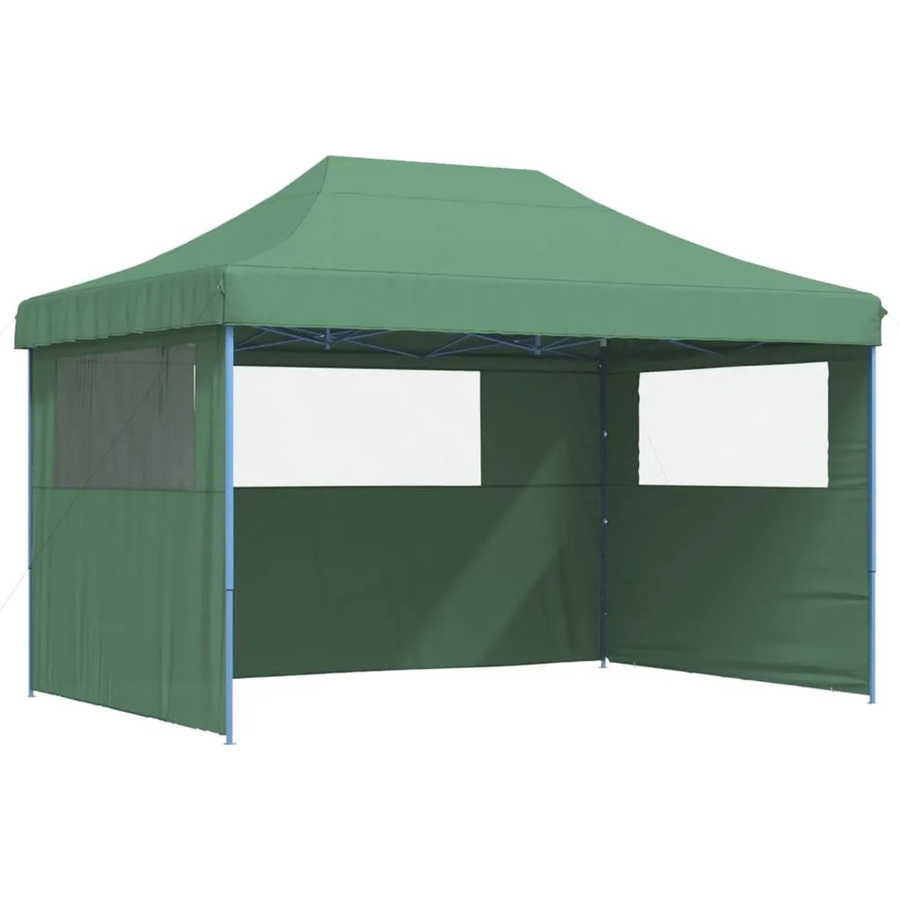 vidaXL Partyzelt Pop-Up Faltbar mit 3 Seitenteilen und Fenstern in Grün, B: 315 cm, T: 279 cm, H: 13 cm - Bild 2