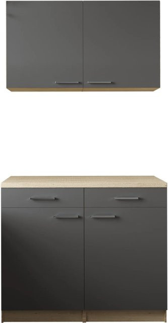 Respekta Küchenmöbel-Set Merle in Grau, moderne Anbauküche mit Soft-Close-Türen, Breite: 100,53 cm, Höhe: 200 cm, Tiefe: 60 cm - Bild 1