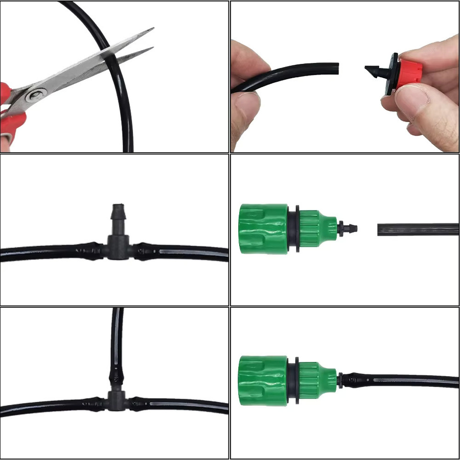 DIY Mikrobewässerungsset aus schwarzem PVC mit verstellbaren Tropfern und Stanzwerkzeug, 5–30 m Gartenschlauch mit 4/7 mm Mikrobewässerungsrohr - Bild 5
