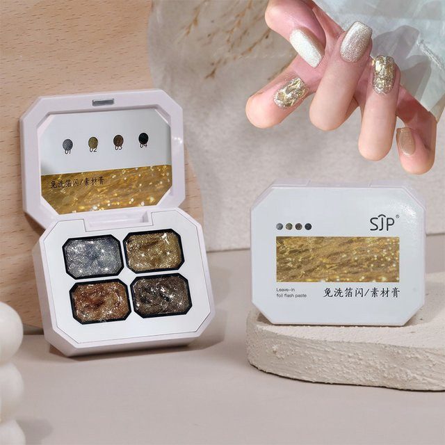 SJP Nagellack Gel, 4-farbig, Gold-Silber, glänzend - Bild 1