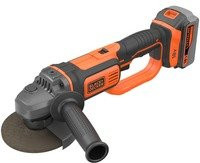 Black+Decker Akku-Winkelschleifer BCG720M1-QW 18V mit 125mm Scheibendurchmesser, inkl. 4,0 Ah Akku und Ladegerät, Schwarz-Orange - Bild 1