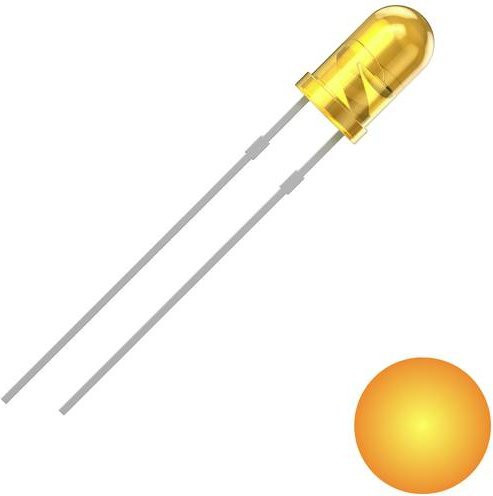 Quadrios LED gelb rund 3mm 700 mcd 30° 20mA 2V bedrahtet - Bild 1