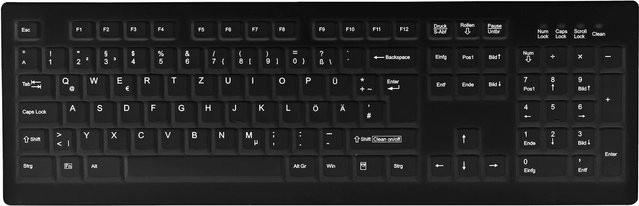 Cherry Active Key MedicalKey AK-C8100 Kabellose Tastatur mit Scissor-Technologie, 2.4 GHz, QWERTZ Deutsch, Schwarz - Bild 1