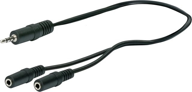 Schwaiger Audio Adapterkabel mit 2 Empfängern in Schwarz, 3,5 mm Jack, Länge: 20 cm - Bild 1
