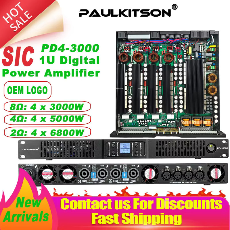 Paulkitson Pd-Serie Klasse-D-Leistungsverstärker 2/4-Kanal mit 4 x 7800 W für Line-Array-Lautsprecher und DJ-Subwoofer - Bild 6