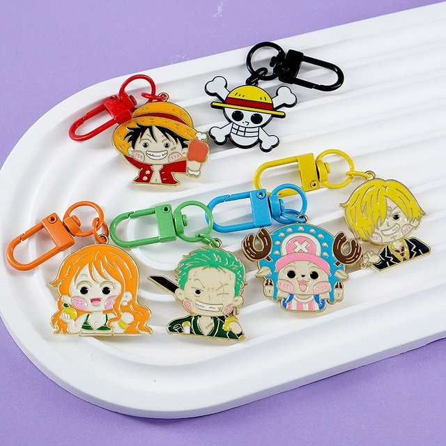 Bandai One Piece Schlüsselanhänger-Set, 6-teiliges Set, Emaille - Bild 1