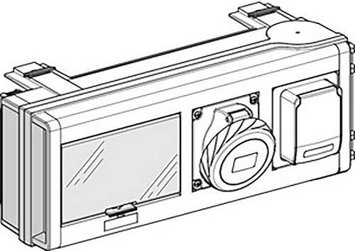 Schneider Electric KSB32CP15F KS Abgangsadapter für 8 TE mit 1 NF Steckdose und 1 CEE 5p 16A Kleinverteilerzubehör, 32A - Bild 1