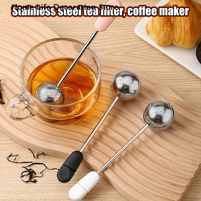 HOUKEA Tragbarer Tee-Infuser aus 304 Edelstahl in Silber mit rotierendem Teesieb und feinem Filternetz - Bild 1
