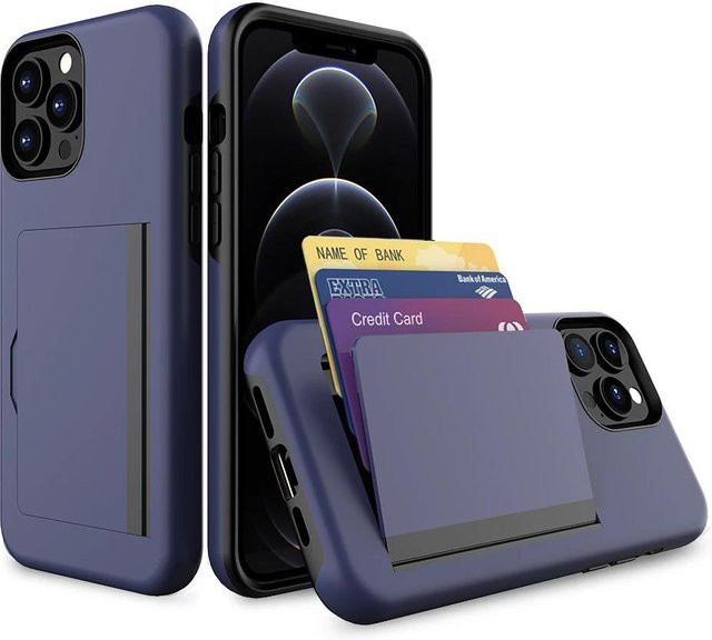 YULIN-003 Schutzhülle für iPhone mit Kreditkarten-Etui in Blau - Bild 1