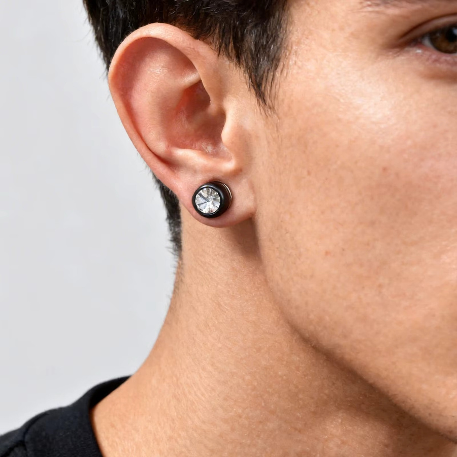prjewel Ohrclips, Edelstahl, Zirkon, Herren - Bild 2
