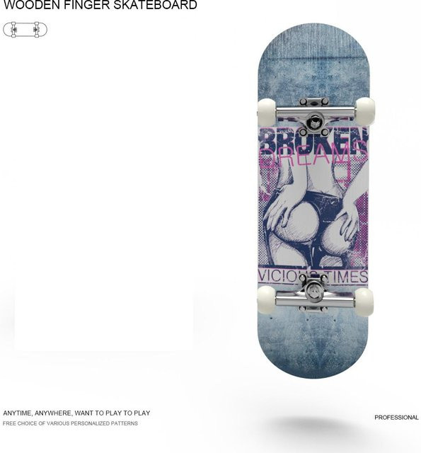 Kidsly Fingerboard, Mini-Skateboard, Fünfschichtiges Ahorn - Bild 1