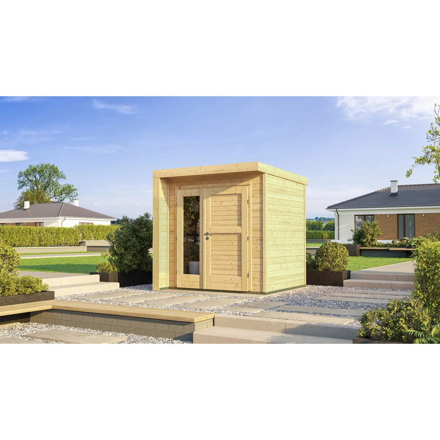 WEKA Gartenhaus Designhaus 262 aus Holz mit Flachdach in Braun, B/T: 214 x 215 cm - Bild 2