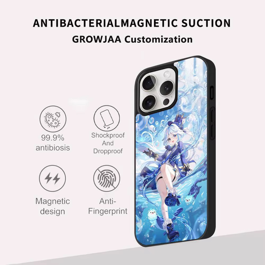 Furina Genshin Impact Handyhülle mit MagSafe und Spiegelfunktion für iPhone 11 bis iPhone 17 Pro Max Plus Mini, Mehrfarbig - Bild 2