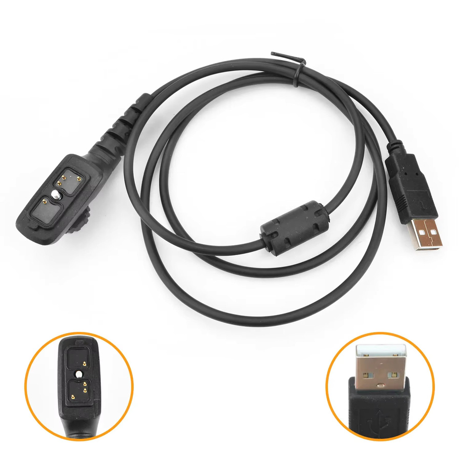 Hytera PC38 USB-Programmierkabel in Schwarz für Walkie Talkie PD780 PD782 PD785 PD700 PD702 PD705 PD755 PD785G PD580 PD985 PD982 mit USB-A Anschluss - Bild 2