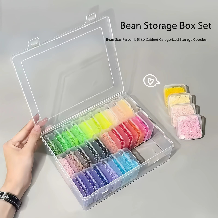 2 Sets transparente Schmuckboxen aus Kunststoff mit 60 kleinen Innenboxen und 2 großen Außenboxen zur Aufbewahrung für deinen Schreibtisch - Bild 2