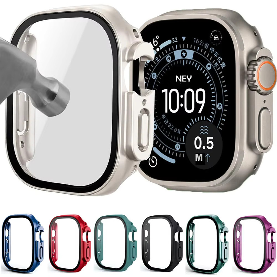 Schutzhülle für Apple Watch Ultra 3 49mm mit gehärtetem Glas Display und PC-Stoßfänger in Blau - Bild 3