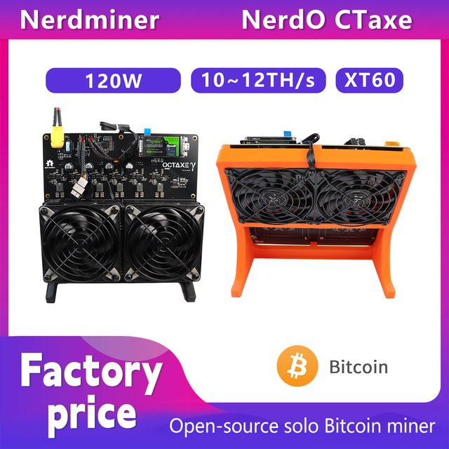 NerdOCTAXE Bitcoin Miner Open-Source-Blockchain-Miner mit 12 TH/s Rechenleistung in Schwarz mit XT60-Stromversorgung - Bild 1
