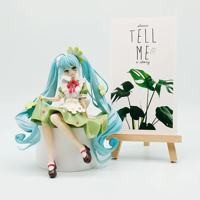 Bandai Miku Blumenfee Figur mit Kleeblatt-Design, mehrfarbig, Höhe: 14 cm - Bild 2