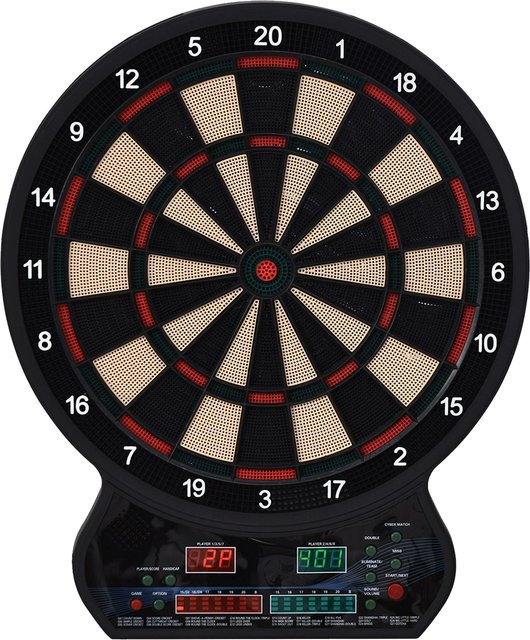 HOMCOM Elektronisches Dartspiel, 27 Hauptspiele, bis zu 8 Spieler, LED-Anzeige, Schwarz - Bild 1