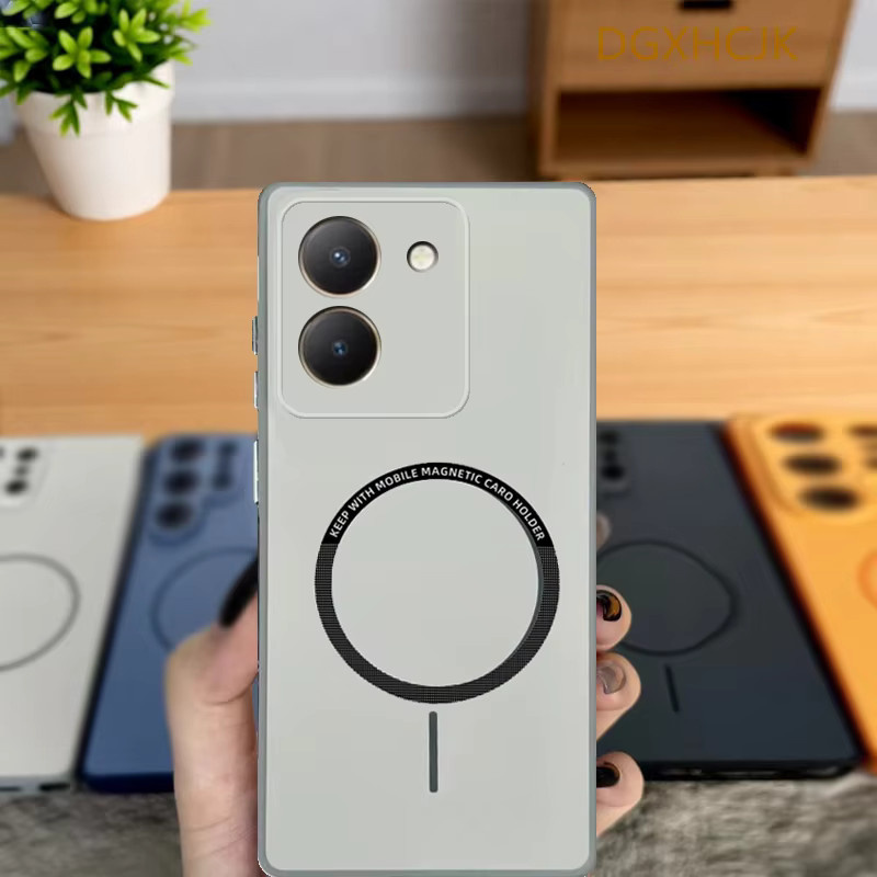 Stoßfeste magnetische Silikon-Handyhülle für Vivo Y36, Vivo Y27 5G und Vivo Y27S in Orange - Bild 1