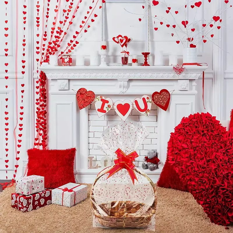 Bunte Zellophan-Geschenktüten für Geschenkkörbe und Obstkörbe in Rot - Bild 3