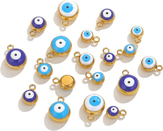 baizzx Charms Teufelsauge, Edelstahl, Gold, Unisex - Bild 1