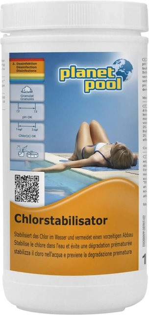 Planet Pool Chemoclor Stabilisator Granulat mit Cyanursäure, 1 kg - Bild 1