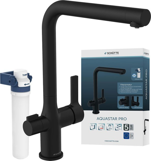 SCHÜTTE Küchenarmatur mit AQUASTAR PRO Filtersystem in Schwarz matt - Bild 1