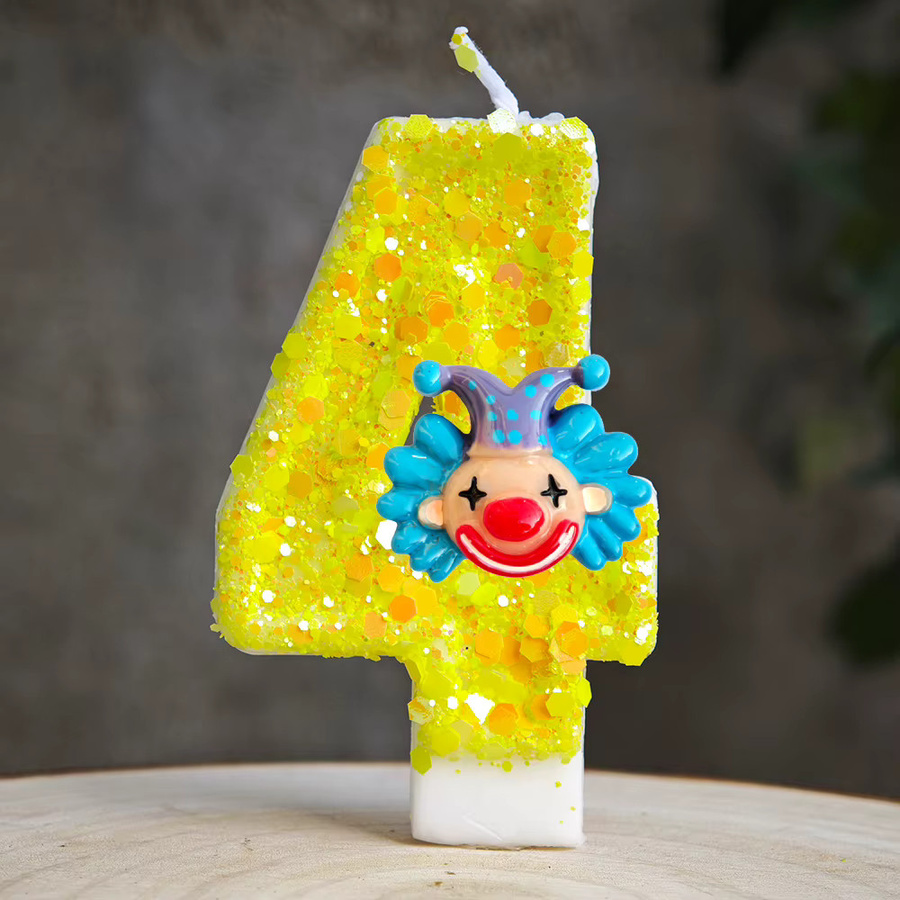 Disney Clown-Zirkus Motiv Kerzen in bunten Farben als Tortendekoration für Kindergeburtstage und Babypartys - Bild 2