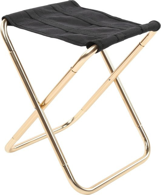 Fishine Tragbarer Mini Klapphocker aus Aluminiumlegierung für Outdoor und Camping in Gold und Beige - Bild 1