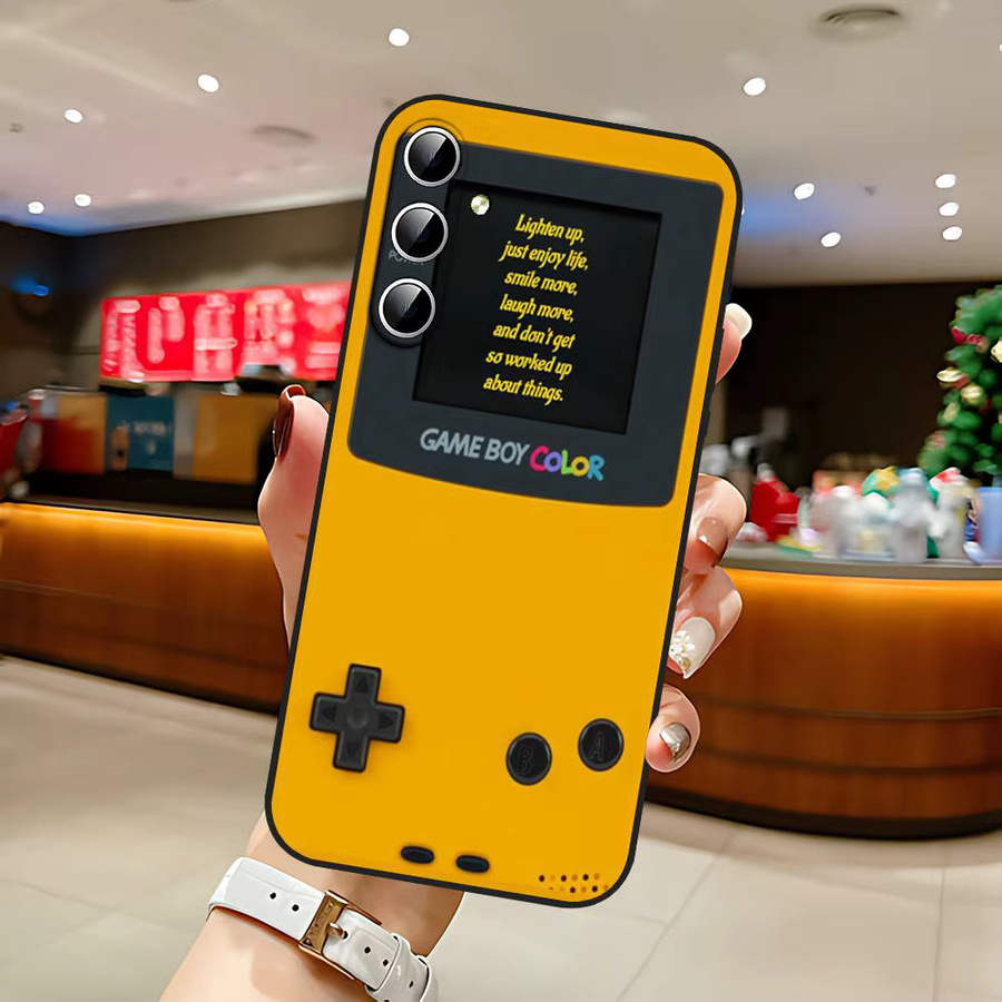Gameboy Design Soft Cover Handyhülle für Samsung Galaxy S21 S22 S23 S24 S25 S26 Ultra FE Plus 5G A52S in Gelb - Bild 5